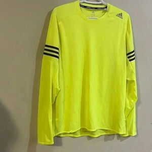 [XL]Adidas Running Neon Green LS Crew Neck Pull  Over Shirt